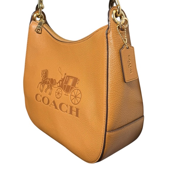 Coach Carriage Logo Pebble Grain Leather Saddle Bag - Picture 9 of 16
